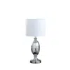 Homezia 25" Silver Metal Urn Table Lamp With White Drum Shade