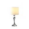 Homezia 25" Silver Sleek Table Lamp With Off White Drum Shade