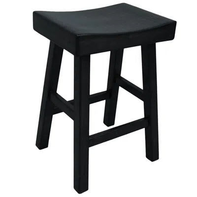 Homezia 25" Solid Wood Backless Counter Height Bar Chair