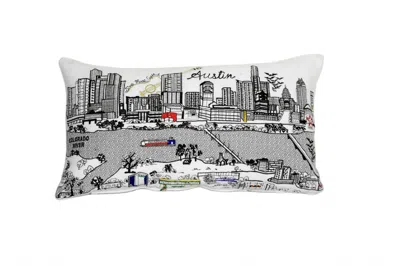 Homezia 25" White Atlanta Daylight Skyline Lumbar Decorative Pillow