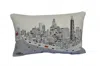 Homezia 25" White Chicago Daylight Skyline Lumbar Decorative Pillow