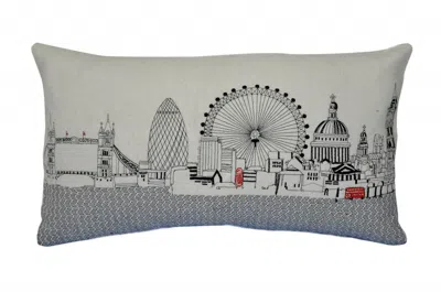 Homezia 25" White London Daylight Skyline Lumbar Decorative Pillow