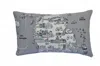 Homezia 25" White Michigan Lower Peninsula Daylight Skyline Lumbar Decorative Pillow