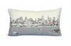 Homezia 25" White Philadelphia Daylight Skyline Lumbar Decorative Pillow
