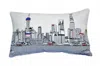 Homezia 25" White Shanghai Daylight Skyline Lumbar Decorative Pillow