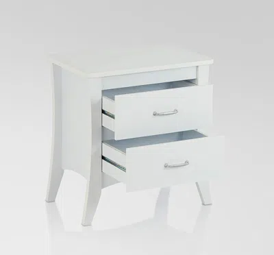 Homezia 25" White Two Drawers Nightstand