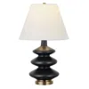 Homezia 26" Black And Gold Glass Table Lamp With White Empire Shade