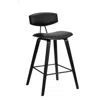 Homezia 26" Black Iron Low Back Counter Height Bar Chair