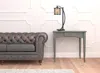 Homezia 26" Black Metal Lantern Table Lamp With White Drum Shade