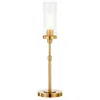Homezia 26" Brass Metal Table Lamp With Clear Cylinder Shade