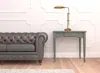 Homezia 26" Bronze Metal Adjustable Table Lamp With Antiqued Brass Rectangular Shade