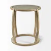 Homezia 26" Brown And Clear Glass Round End Table