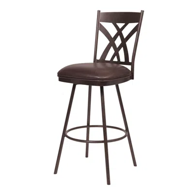 Homezia 26" Brown Iron Counter Height Bar Chair