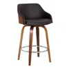 Homezia 26" Brown Iron Swivel Low Back Counter Height Bar Chair