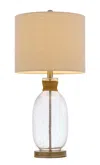 Homezia 26" Brown Mason Jar Table Lamp With Brown Drum Shade