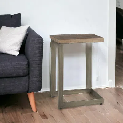 Homezia 26" Brown Solid And Manufactured Wood Square End Table