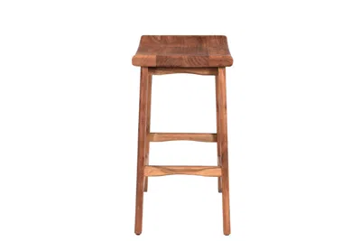 Homezia 26" Brown Solid Wood Backless Bar Chair
