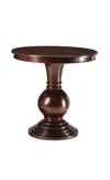 Homezia 26" Brown Solid Wood Round End Table