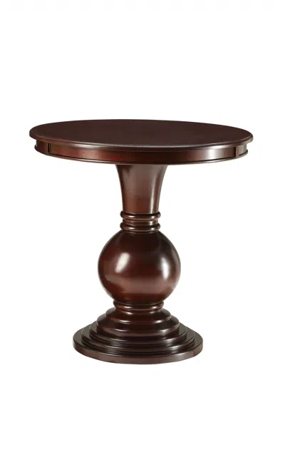 Homezia 26" Brown Solid Wood Round End Table