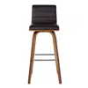 Homezia 26" Brown Solid Wood Swivel Low Back Counter Height Bar Chair