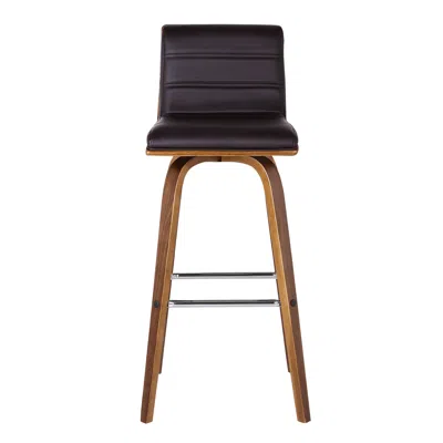 Homezia 26" Brown Solid Wood Swivel Low Back Counter Height Bar Chair