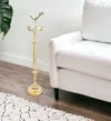 Homezia 26" Brushed Gold Drink Size Round End Table