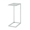 Homezia 26" Chrome And Clear Glass End Table