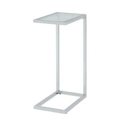 Homezia 26" Chrome And Clear Glass End Table