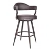 Homezia 26" Faux Leather And Iron Swivel Counter Height Bar Chair