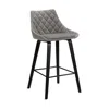 Homezia 26" Gray And Black Iron Counter Height Bar Chair