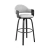 Shop Homezia 26" Gray And Black Iron Swivel Low Back Counter Height Bar Chair