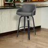 Homezia 26" Gray And Black Iron Swivel Low Back Counter Height Bar Chair