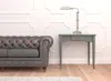 Homezia 26" Nickel Metal Adjustable Table Lamp With Nickel Rectangular Shade
