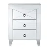 Homezia 26" Silver End Table With Three Drawers