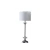 Homezia 26" Silver Metal Table Lamp With White Globe Shade