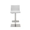 Homezia 26 " White And Silver Stainless Steel Counter Height Bar Chair