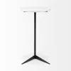 Homezia 27" Black And White Marble Round End Table