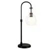 Homezia 27" Black Metal Arched Table Lamp With Clear Dome Shade