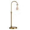 Homezia 27" Brass Metal Arched Table Lamp With Clear Dome Shade