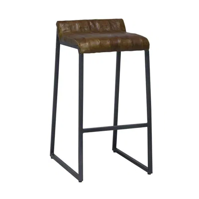 Homezia 27 " Brown And Black Iron Backless Counter Height Bar Chair