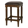 Homezia 27" Brown And Dark Brown Solid Wood Backless Counter Height Bar Chair