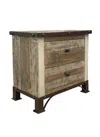 Homezia 27" Brown Two Drawer Nightstand