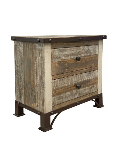 Homezia 27" Brown Two Drawer Nightstand