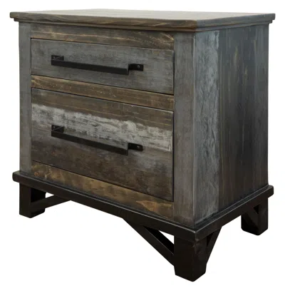 Homezia 27" Brown Two Drawer Nightstand