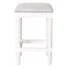 Homezia 27" Gray And Antiqued White Solid Wood Backless Counter Height Bar Chair