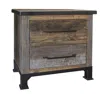 Homezia 27" Gray Two Drawer Nightstand