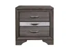 Homezia 27" Gray Two Drawer Nightstand