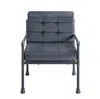 Homezia 27" Gray Velvet And Steel Arm Chair