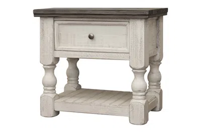Homezia 27" Ivory One Drawer Nightstand In Gray