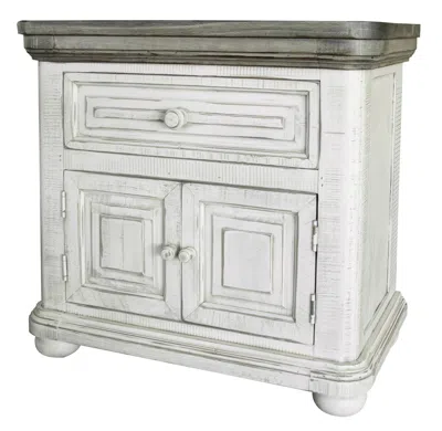 Homezia 27" Ivory One Drawer Nightstand In White